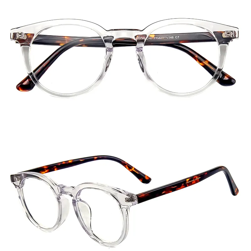 Montures optiques en acétate de haute qualité Lunettes rondes carrées professionnelles Lentille incolore Montures de lunettes optiques personnalisées