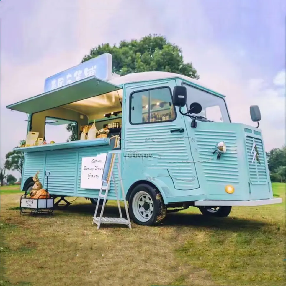Caminhão móvel de sorvete personalizado, caminhão de cozinha elétrico de quatro rodas carrinho de loja de café van carro de casamento caminhão de comida móvel
