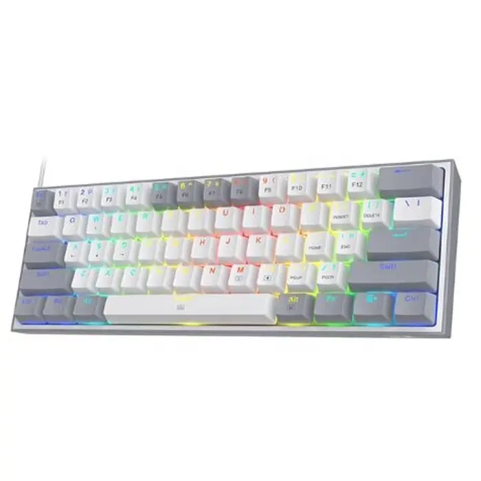 K617 Fizz 60% Teclado Gaming RGB con Cable Blanco y Gris 61 Teclas Teclado Mecánico Compacto