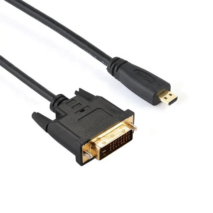 Vnew Chất Lượng Cao Tốc Độ Cao Bán Nóng 34AWG Micro HDMI Sang DVI 24 + 1 Cáp Nam Sang Nam Với Bộ Chuyển Đổi Mạ Vàng
