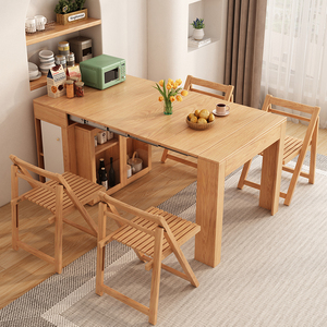 Mesas de comedor modernas Mesas extensibles multifuncionales Mesa de comedor de madera plegable - Product Image 2