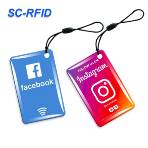 Sosyal medya paylaşımı NFC anahtarlık epoksi 13.56MHz Instagram Facebook Google incelemesi anahtar kart - Product Image 5