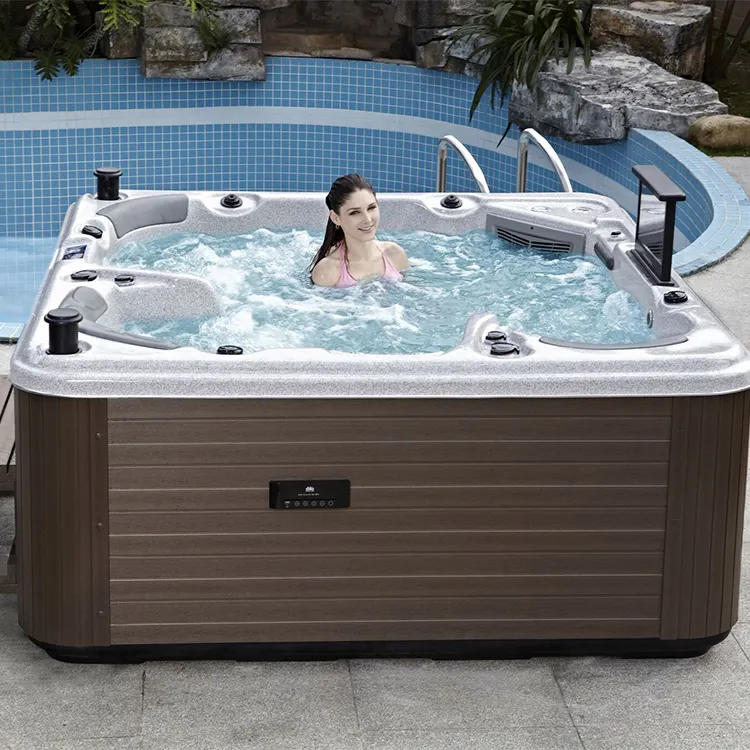 Sunrans Luxury Hot Tub Outdoor Tv Alta Qualidade Acrílico Hidro Massagem Banheira Hot Tube Outdoor Swim Pool Spa