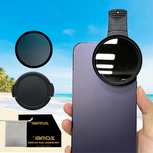 Filtro Polarizador Circular de 52MM, filtro de lente CPL multicapa ultradelgado, Kit de filtro de cámara para teléfono con clip