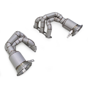 Custom Sport <strong>Headers</strong> for Porsche 911 992 GT3 4.0 2017-2023 Straight Through Pipes Turbo Downpipe with Heat Shield - Product Image 1