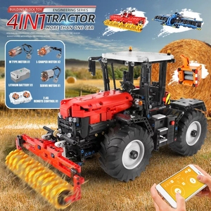 17020 kalıp kral traktör modeli çocuk eğitim uzaktan kumanda montaj yapı taşı seti oyuncak toptan - Product Image 2