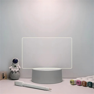 <strong>New</strong> <strong>Style</strong> Round Base 7 Colors <strong>LED</strong> White Blank Sublimation Phase Plate With Acrylic Note Message Board Memo Lights - Product Image 3