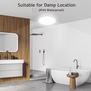 IP44 LED Ceiling <strong>Lights</strong> 1600LM 18W Bathroom <strong>Light</strong> with Remote Control <strong>Timer</strong> Function Waterproof Ceiling <strong>Light</strong> for Hallway - Product Image 1