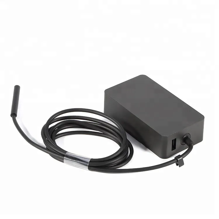 Pengisi Daya Laptop 15V 4A 65W, Port USB untuk Microsoft Surface Pro3 4 5 6 Pengisi Daya