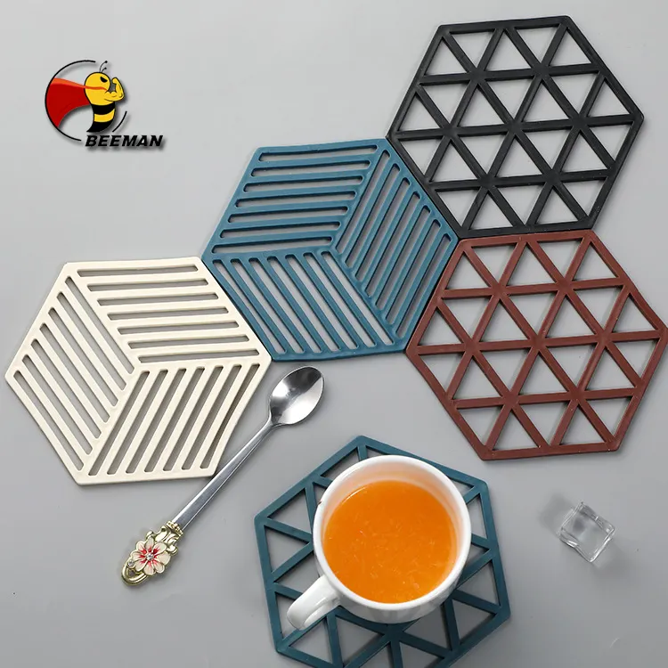 Beeman Custom Hexagon Kaffee Wein Tee tasse Tasse Silikon Untersetzer Pad Mat