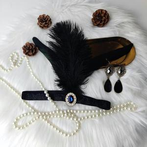 1920 년대 플래퍼 원피스 액세서리 복고풍 파티 소품 개츠비 찰스턴 머리띠 댄스 파티 다이아몬드 깃털 머리 장식 - Product Image 4