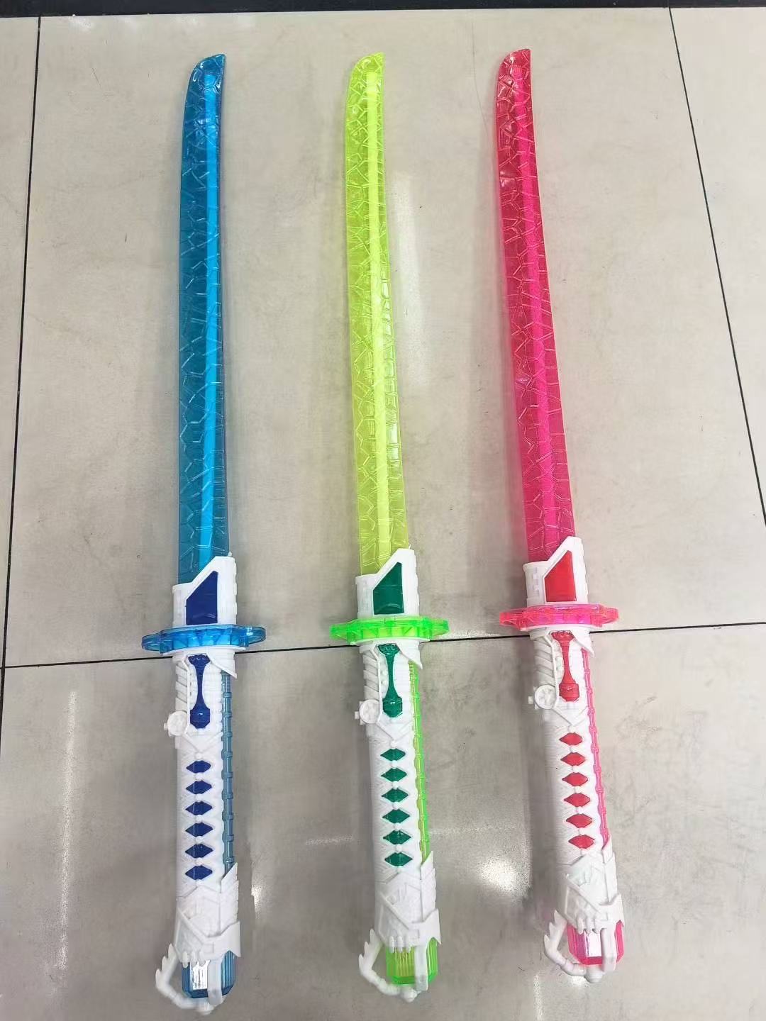 Musique lumineuse, épée laser colorée, style blanc craquelé