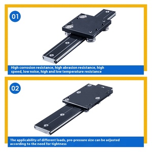 Bloque de riel deslizante de doble eje negro con cuatro ruedas, bloque de riel de guía lineal CNC, movimiento y bloque de cojinete, bloque de cojinete de rueda - Product Image 4