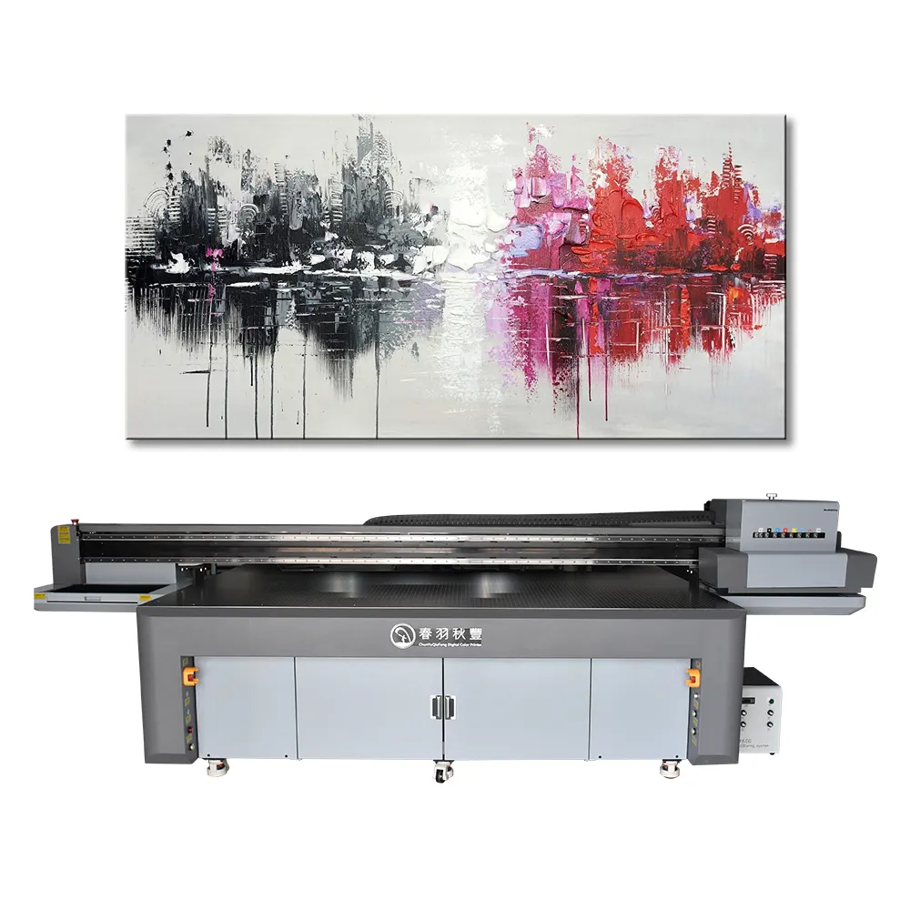 Multifunctional 5 color inkjet printer CF2513 jade/mural/screen/wood door/MFM/Glass curtain wall flatbed printing machine