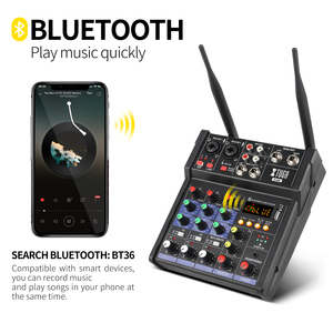 48V Interface Usb Sound Mixing 4 Channels Mini Music Microphone Studio Controller Audio Console Video Digital Dj Mixer With <strong>Mic</strong> - Product Image 3