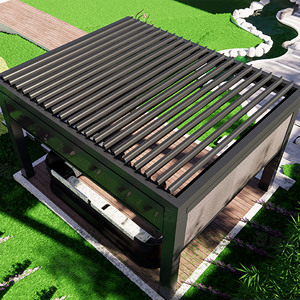 Easily Assembled Outdoor Waterproof Bioclimatic Sliding <strong>Porch</strong>,Awnings Retractable Roof Systems <strong>PVC</strong> Pergola Rattan Pergola/ - Product Image 3