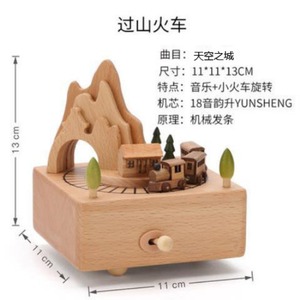 创意流行有趣可爱玩具可移动木制定制儿童转盘音乐盒