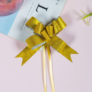 Gift Golden Pull <strong>Bows</strong> Gift Box Packaging Decorative Waterproof Sparkle String Ribbon Pull <strong>Bow</strong> - Product Image 3