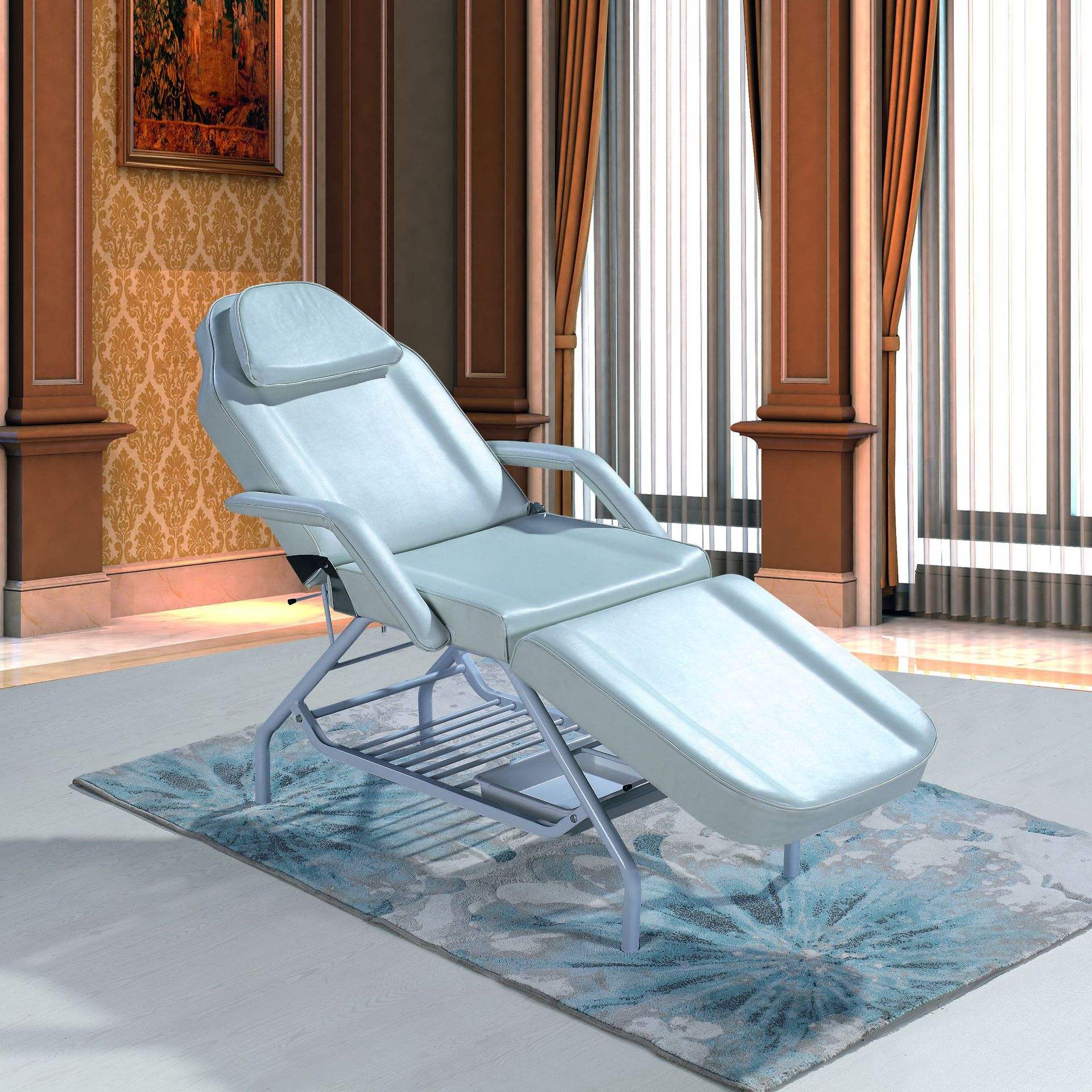 Lit tubulaire courbé blanc