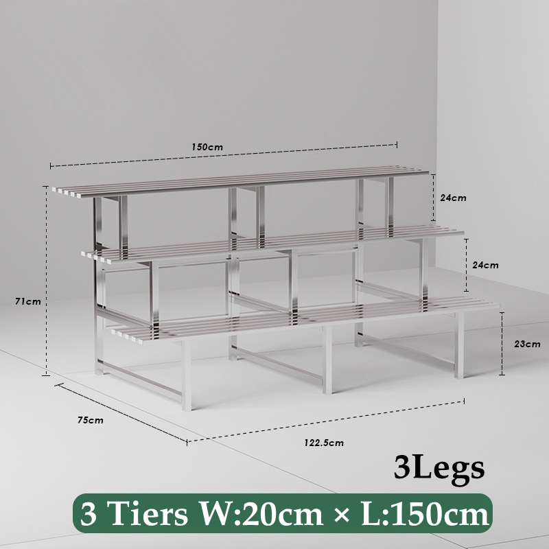 3 Niveaux 150cm 3 Pieds Argenté