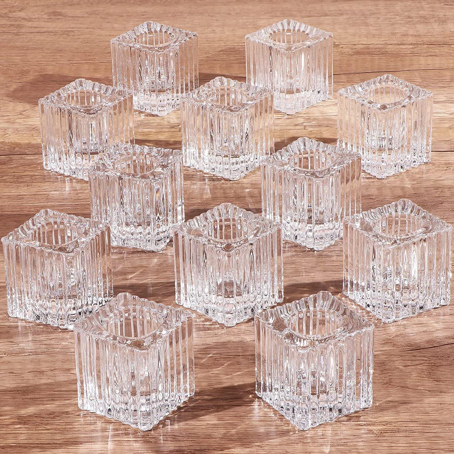 0.98''Taper Candle Holders Small Glass Candlestick Holders Clear Glass Candle Holders