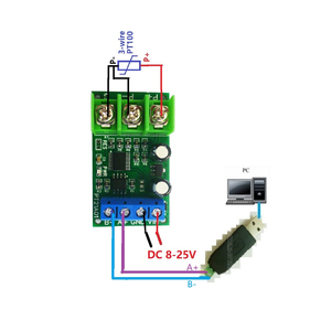 RS485 PT100 RTD termopar Celsius Fahrenheit Medición de temperatura amplia Modbus Rtu módulo Sensor de temperatura - Product Image 3