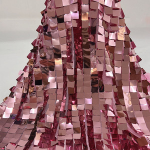 100% Polyester Large 25mm <strong>square</strong> <strong>Sequin</strong> Stage Style Embroidered Mesh Fabric - Product Image 3