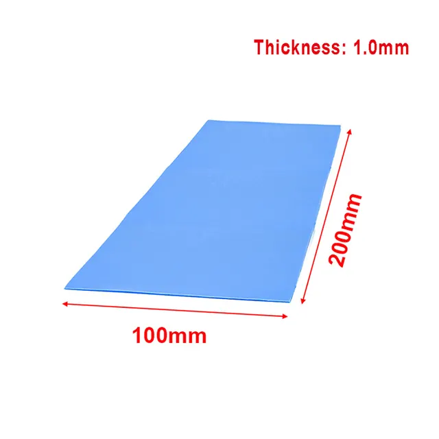 Bantalan silikon konduktif termal untuk GPU, kartu grafis CPU GPU 12.8W/M. k 100x100mm