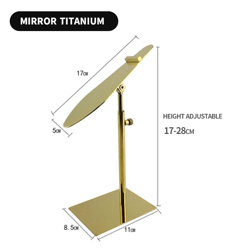 Shoe-shaped, titanium gold mirror finish
