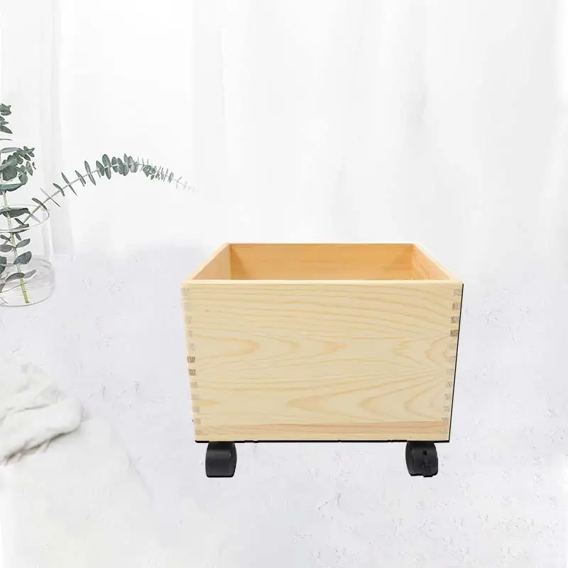 صندوق تخزين خشبي دوار صندوق خشبي مزود بعجلات علبة خشبية للألعاب للأطفال منظم هدايا للأطفال