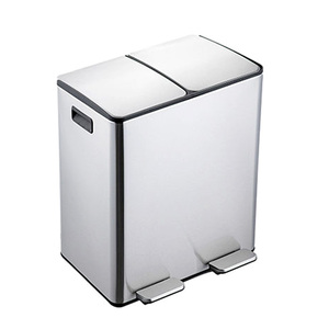 Pedal de gota lenta de acero inoxidable, contenedores de basura de clasificación silenciosa, gestión de residuos, papelera, papelera de basura de 40L - Product Image 1