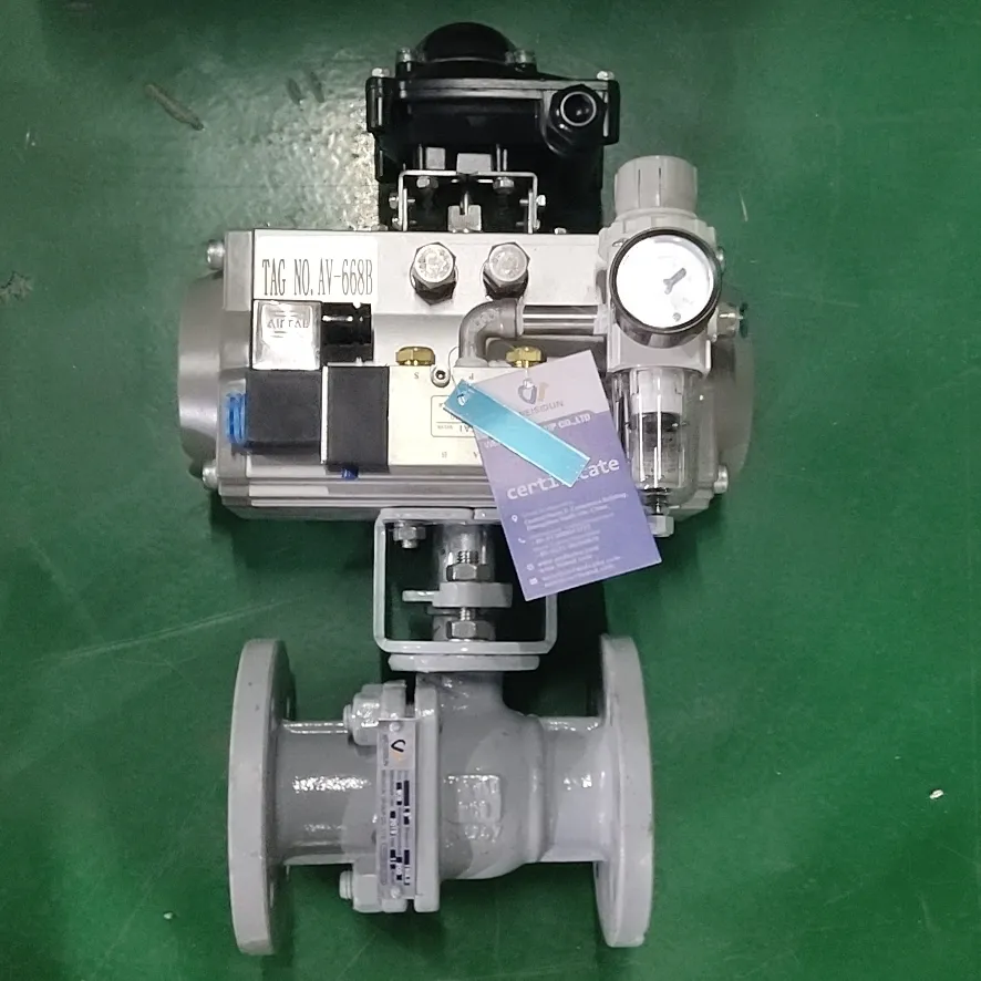 2024 ANSI Class 150 A216 WCB pneumatic flange ball valve for power plant