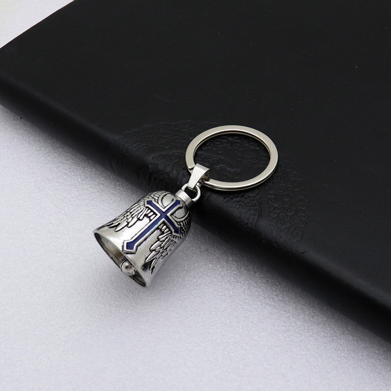 Silver gray szj blue keychain