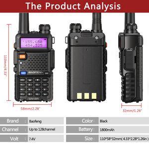 Gratuito baofeng bf uv5r radio uv 5r 8w hotel a lunga distanza due vie radio Dual band portatile citofono comunicazione walkie talkie - Product Image 5