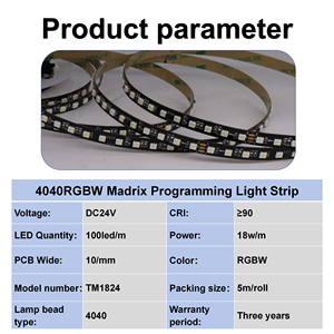 แถบไฟ LED สำหรับบ้าน4040 IC อัจฉริยะ24V SMD 100 LED/m RGBW หลากสี SPI Pixel ไฟ LED - Product Image 2