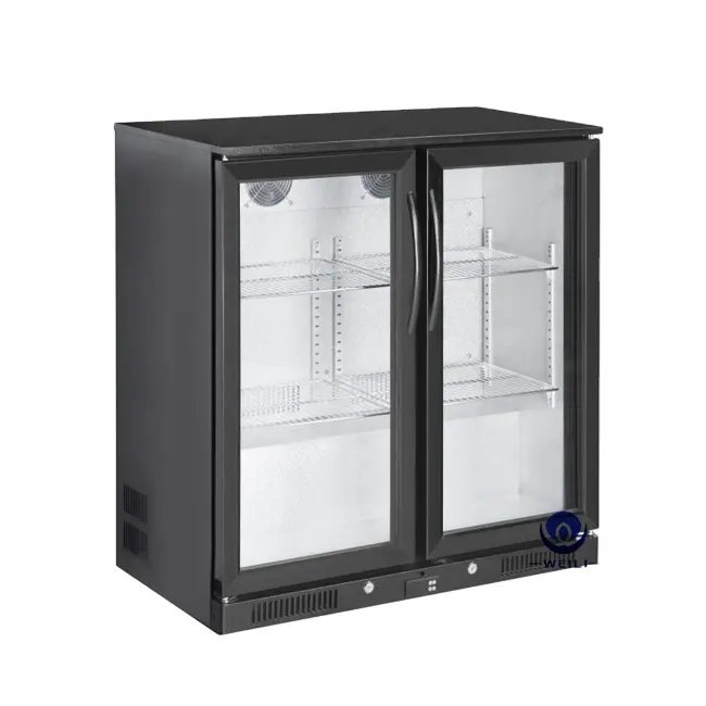 208L sous le comptoir dans la barre arrière à double porte réfrigérateur affichage réfrigérateur réfrigérateur congélateur poitrine refroidisseur boisson refroidisseur