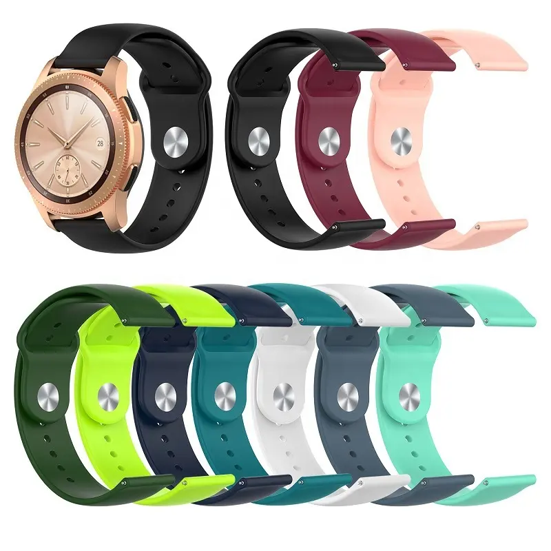 Correa de silicona para reloj Samsung Galaxy Watch Active 2, de alta calidad, ecológica, deportiva, suave, de 18MM, 20MM y 22MM