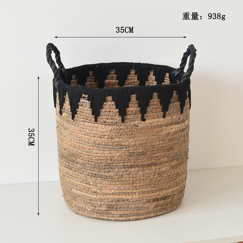 Flor de cuerda en forma de plátano con ribete negro, tamaño grande, 35*35 cm.