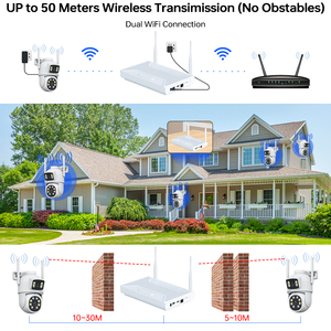 4MP Wifi exterior inalámbrico IP CCTV seguridad doble lente sistema de cámara Digital 4ch 8ch Ptz detección de movimiento Video NVR Kit - Product Image 4