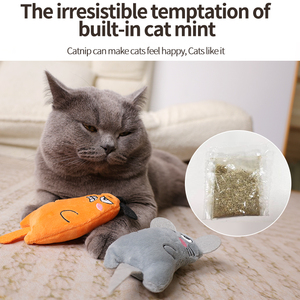 Catnip ile fabrika toptan özel Logo interaktif kedi çiğnemek peluş fare oyuncak - Product Image 3