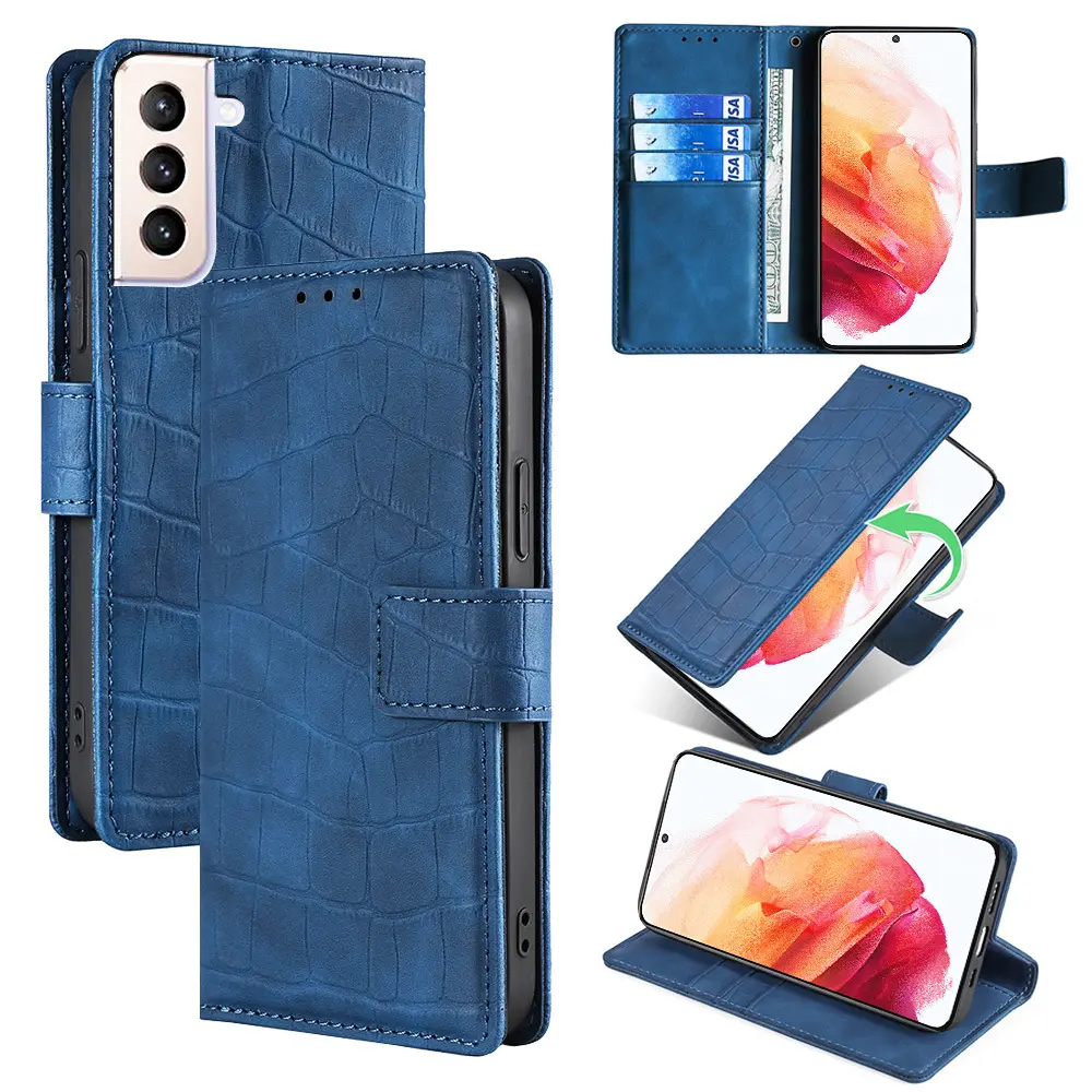 Luxe Schokbestendige Lederen Portemonnee Kaart Mobiele Telefoon Hoesjes Voor Samsung S23 Ultra S22 Plus S21 Fe Note 20 10 9 S10 S9 A04 4G Hoesje