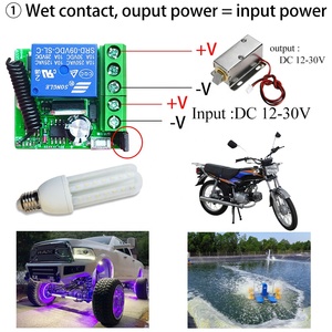 RF 433MHz DC 12V 24V30Vワイヤレスリモートコントロールスイッチ1チャンネルドライコンタクトウェットコンタクトリレーレシーバーモジュール - Product Image 5