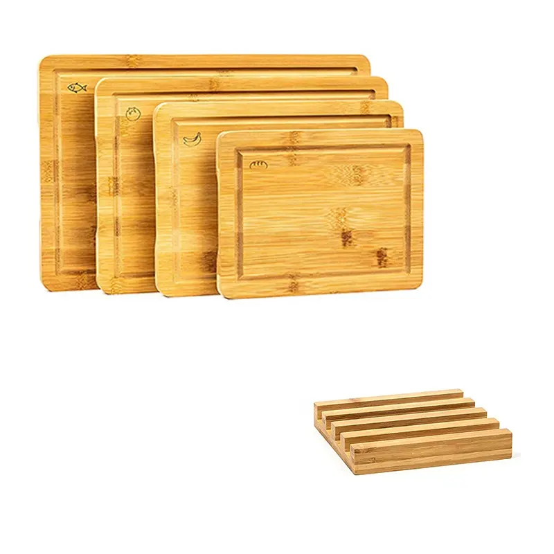 Ensemble de planche à découper en bois naturel/ensemble de planche à découper en bambou pour la fête des mères de cuisine, cadeaux de mariage