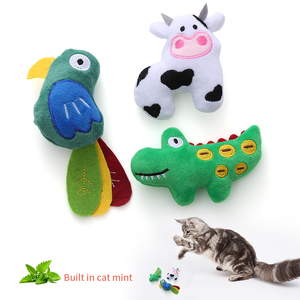 Juguete de peluche suave de hierba gatera de nuevo diseño, Animal de dibujos animados, vaca, forma de pájaro, resistente a mordeduras y molienda de dientes, juguete para masticar para gatos almacenados - Product Image 2