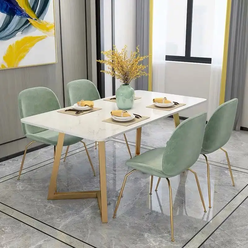 OEM/ODM Modern Design House indoor Furniture marble Dining Table Set