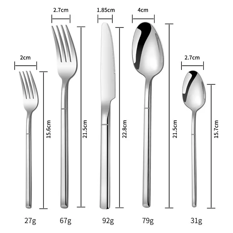सिल्वरवेयर शादी रसोई फ्लैटवेयर कस्टम उच्च गुणवत्ता वाले रेस्तरां कटलरी स्टेनलेस स्टील चम्मच और फोर्क सेट