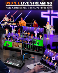 FoMaKo 4K HDMI Video Mixer Switcher, 5 canales HDMI Live Streming Switcher, entrada 4K 60FPS, salida 1080p 60FPS M1