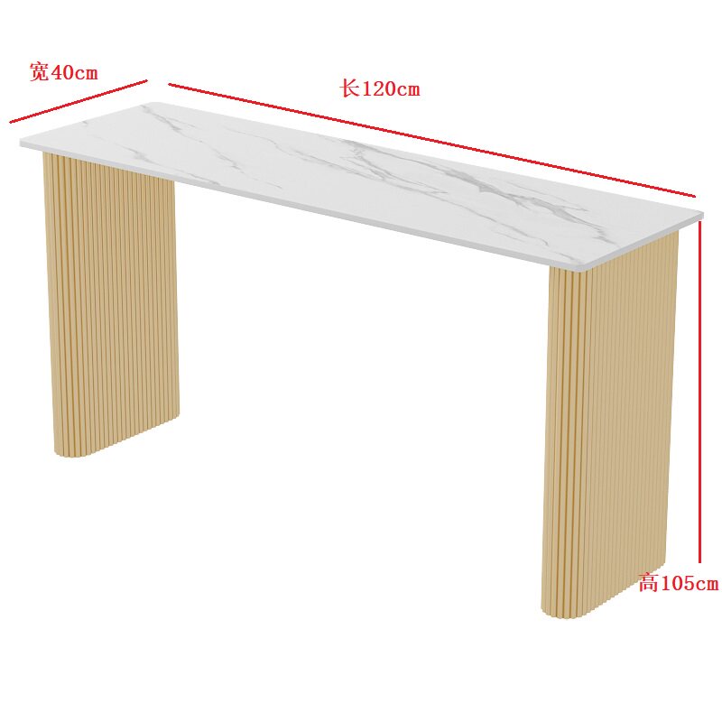 Long 120 support de bureau blanc neige montagne doré