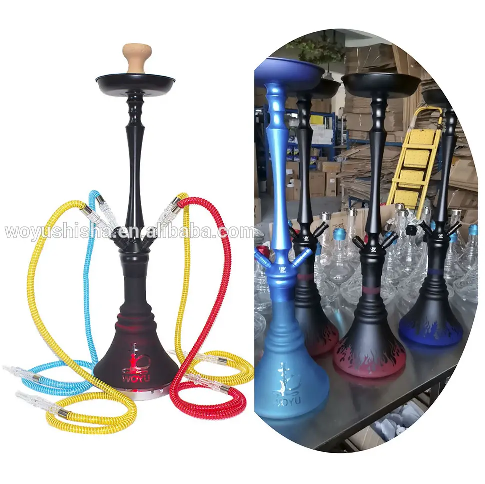 Woyu grand narguilé bleu 2 tuyau shisha concurrentiel chicha adalya tobac 4 tuyau gros shisha narguilé 4 tuyau