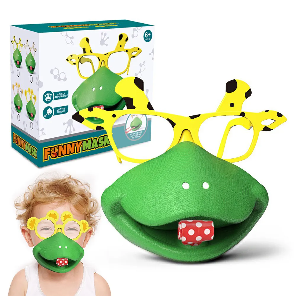 KUNYANG Halloween Tongue Rolling Frog Glasses Masks Holiday Toys Party Masks For Children Favor Gifts